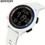 Resim Sunshine022 Sanda Erkek Digital Led Ekran Aydınlatmalı Alarm Ve Tarih Fonksiyonlu Spor Günlük Beyaz Kol Saati Diğer 