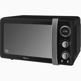 Resim Retro Dijital Mikrodalga, 20 L, 800 W, 5 Güç Seviyesi ve Buz Çözme - Siyah 