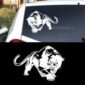 Resim Melek Pazarı 45 X 32 Cm Vahşi Panter Araba Sticker 