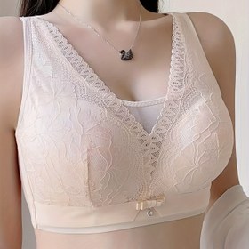 Resim İnce Kesim Büyük Göğüs Küçültücü, Yan Toplu, Sarkanlığı Önleyen, Telsiz, Seksi Dantel Push-up Sütyen 