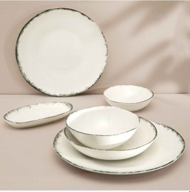 Resim Linens Natura Porselen 12 Cm Çerezlik Ekru-antrasit 