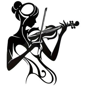 Resim Suntek Kemancı Kadın Silüet Sanatı Duvar Askısı Banyo 26x30cm 