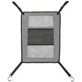 Resim Dashanshop Gri Polyester Ön Arka Koltuk Ağı Evcil Hayvan Güvenlik Filesi Kolay Kurulum 