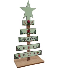 Resim Yılbaşı Çam Ağacı Ahşap Dekor 