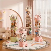 Resim Oyuncak Bebek Saklama Kovası - PET Malzeme - Ev Düzeni ve Doğum Günü Hediyeleri İçin Mükemmel - Krem, Pembe, Kolay Temizlenir, Sabit Taban, 2 Renk Seçeneği, Oyuncak Sandıkları ve Ev Depolama için Düzenleyiciler, Noel ve Cadılar Bayramı için 