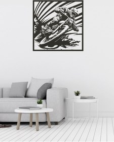 Resim Rooster Motosiklet Figürlü Dekoratif Metal Tablo 