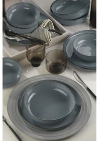 Resim Kütahya Porselen Moderna 12 Parça 4 Kişilik Yemek Takımı Mavi 