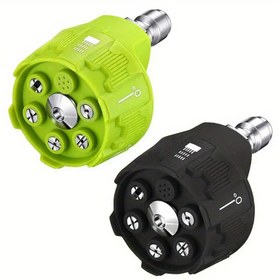 Resim 0°, 15°, 25°, 40° nozulu ile 4000 PSI'ye kadar çalışma basıncına sahip 6-in-1 Hızlı Değişim 1/4" Hızlı Bağlantı Yüksek Basınçlı Yıkama Aparatı, 6cm/2.36in, 1.2cm/0.47in Açıklık 