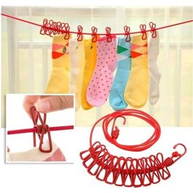 Resim Konyax Taşınabilir Pratik Mandallı Çamaşır İpi Renkli 