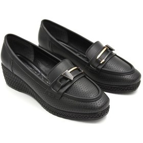 Resim Prego Park Moda Dolgu Topuk Confort Günlük Kadın Ayakkabı Siyah Siyah 