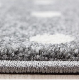 Resim Soft Yumuşak Çocuk Odası Halısı Sevimli Unicorn Peri Atı Desenli Gri Mavi Beyaz Mavi 