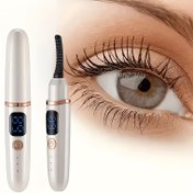 Resim USB Şarj Edilebilir Elektrikli Kirpik Kıvırıcı, 3 Sıcaklık Ayarı, Uzun Ömürlü Pil ve Güç Göstergesi Işığı - Ergonomik Tasarım ile Kirpik Kıvırma, Uzun Ömürlü, Şık Beyaz ve Gül Altın Detayları, Güzellik Aracı, Modern Güzellik Aracı, Dayanıklı Güzellik Aracı, Elektrikli Kirpik Kıvırıcı, Sıcak/Browler, Makyaj Ürünü 