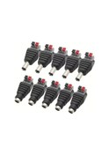 Resim Lumaworld Siyah 10 Adet Dc5521 Konnektör 12v 5.5x2.1mm Pirinç Led Kameraya 