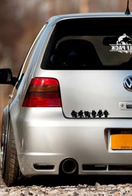 Resim STİCKERCI BEY Bagajdan Bakan Dansçı Adamlar Sticker Etiket Folyo Kesim Kaplama Modifiye Aksesuarı 