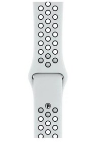 Resim Apple Watch Uyumlu Delikli Silikon Kordon Beyaz Siyah 