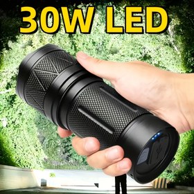 Resim Super Parlak LED El Feneri, Şarj Edilebilir Pil, Ev Güvenliği için Taşınabilir Meşale, Güvenlik, Temizlik, Su Geçirmez Değil, Pille Çalışır 