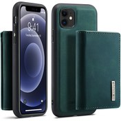 Resim DG.Ming M1 Serisi Cüzdan + Deri Kaplamalı Kılıf, iPhone 11 Yeşil 