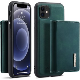 Resim DG.Ming M1 Serisi Cüzdan + Deri Kaplamalı Kılıf, iPhone 11 Yeşil 