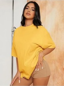 Resim Unisex Kadın/Erkek Düz Renkli Özel Baskılı Oversize Pamuk Penye Bisiklet Yaka T-Shirt 