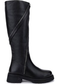 Resim Tamer Tanca Kadın Hakiki Deri Siyah Floter Klasik Çizme 33 22550 Bn Czm Sk25-26 Sıyah Floter Siyah 