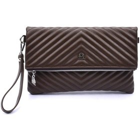 Resim Barbara Kadın Clutch Çanta 67-6010 Kahve - Kahve Kahverengi 