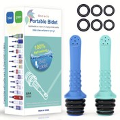 Resim Seyahat için Taşınabilir Bidet - BPA İçermez, Ferahlatıcı, Çoğu Boş Şişe İçin Uygun, Mavi ve Yeşil, Pil Gerektirmez, Seyahat için Kompakt Tasarım, Seyahat Hijyeni Çözümü, Klasik Stil, Pil Gerektirmez 