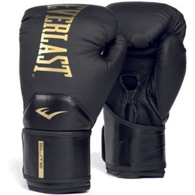 Resim Everlast Elite 2 14oz Siyah/Gold Boks Eldiveni - Siyah / 14OZ 