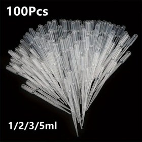 Resim 100 adet Plastik Tek Kullanımlık Gradüasyonlu Pipet - 1/2/3/5ml, Oval Şekil, Elde Yıkanabilir, Sıvı Ölçümü ve Makyaj Uygulaması için İdeal, Makyaj Uygulama Araçları | Gradüasyonlu Pipet Seti | Dayanıklı Plastik Pipetler, Pipet Dağıtıcı 