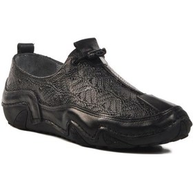 Resim Siyah Hakiki Deri Kadın Günlük Ayakkabı 124-3 Z Siyah 