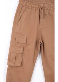 Resim Nk Kids Çocuk Kargo Cepli Beli Paçası Lastikli Kargo Pantolon-13834-camel Camel 