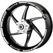 Resim Deeb Motosiklet Jant Şeridi Universal Racing Beyaz Beyaz Model X N11.34800 