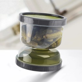 Resim Hepta Collection Hobby Life Kum Saati Tasarımlı Süzgeçli Saklama Kabı – Zeytin, Turşu, Mısır Için Akıllı Tasarım (Gri 