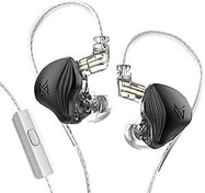 Resim KZ ZEX IEM Kulak Monitörü Kablolu Kulaklık, 1 Elektrostatik + 1 Dinamik Sürücü Yüksek Çözünürlüklü Kulaklık Çıkarılabilir Kablolar Sahne Müzisyenleri Audiophile için Uygun (Siyah, Mikrofonlu Kulaklık) 