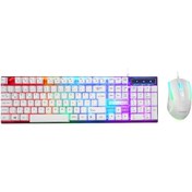 Resim Everest Km-198 Luminax Beyaz Gökkuşağı Aydınlatmalı Q Gaming Oyuncu Klavye + Mouse Set Optik 