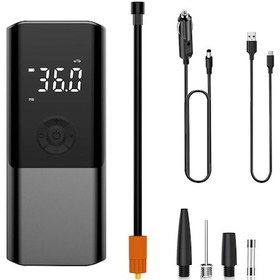 Resim Singree Taşınabilir Akıllı Şişirme Pompası: Led Ekran, 5 Mod, Otomatik Kapanma, 4500mah Pil, Dahili Fan Ve Led Işık 
