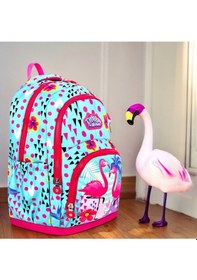 Resim 3 Göz Dream Flamingo Okul Çantası + Termal Beslenme + Kalemlik + Anahtarlık + Suluk Kız Sırt Çantası 