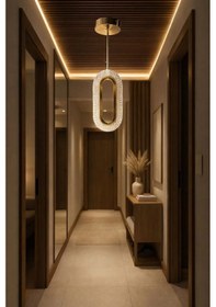 Resim Bohem Aydınlatma Elips Tavana Sıfır 3 Renk Led Gold Modern Avize Antre/hol Banyo/mutfak Avizesi Gold 