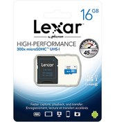 Resim Lexar 16Gb Microsd Uhs-I C10 300X 45Mb/S 