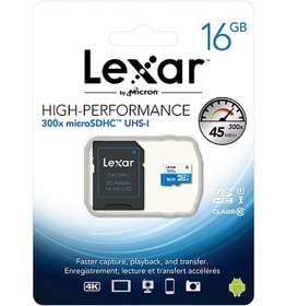 Resim Lexar 16Gb Microsd Uhs-I C10 300X 45Mb/S 