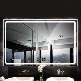 Resim Global Led Mirror 70 x 110 cm Dokunmatik Tuşlu Buğu Çözücü Ledli Banyo Aynası Dekoratif Ayna 