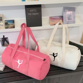 Resim Baskılı - Dayanıklı, Geniş El Çantası, Fitness, Dans ve Günlük Seyahat İçin, Beyaz Pembe Detaylı, Spor Salonu, Seyahat ve Günlük Kullanım İçin Mükemmel, Spor Çantası, Kadınlar İçin Spor Çantası, Seyahat Çantası, Spor Çantası 