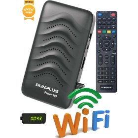 Resim Sun Plus Falcon Çanaklı-Çanaksız Wi-Fi Dahil Full Hd Uydu Alıcısı (Sınırsız Sinema Paketli) 