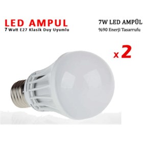 Resim YFHOME Enerji Tasarruflu Led Ampul Klasik Duy Uyumlu 7w 2 Adet 