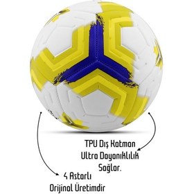 Resim Ozsport Telvesse Orijinal Futbol Topu Premiera Halı Saha Sert Zemin Futbol Topu Hibrit Sarı No:5 Premiera 