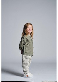 Resim Miababy Etnik Desen Patı Düğmeli 2 Li Takım Haki 