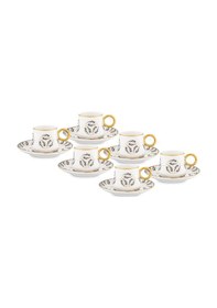 Resim Jumbo Grace 12 Parça 6 Kişilik Kahve Fincan Takımı Gold Gold 