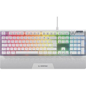 Resim Rampage Carbon Beyaz Rgb Q Bilek Destekli Red Switch Gaming Oyuncu Klavye 