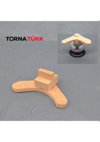 Resim Ahşap Malafa Küpe Rokelası - Top Mengene V Malafası Şekillendirme Aparatı Metalik 