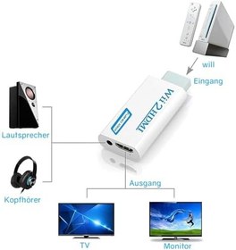 Resim Wii HDMI adaptörü, Wii adaptörü HDMI, Wii televizyonlar için adaptör, 720/1080P Wii Wii monitör projektör televizyon için HDMI adaptörü (beyaz) 