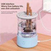 Resim 1 Adet USB ile Çalışan Elektrikli Makyaj Fırçası Temizleyici Makinesi - Ev & Seyahat için Taşınabilir Sönük Titreşimli Temizleme Aracı, Pil Gerekmez, Tüm Fırça Tipleri İçin Hızlı Temizlik, Kompakt Tasarım, Şık Güzellik Aleti, Pille Çalışan Temizleyici 